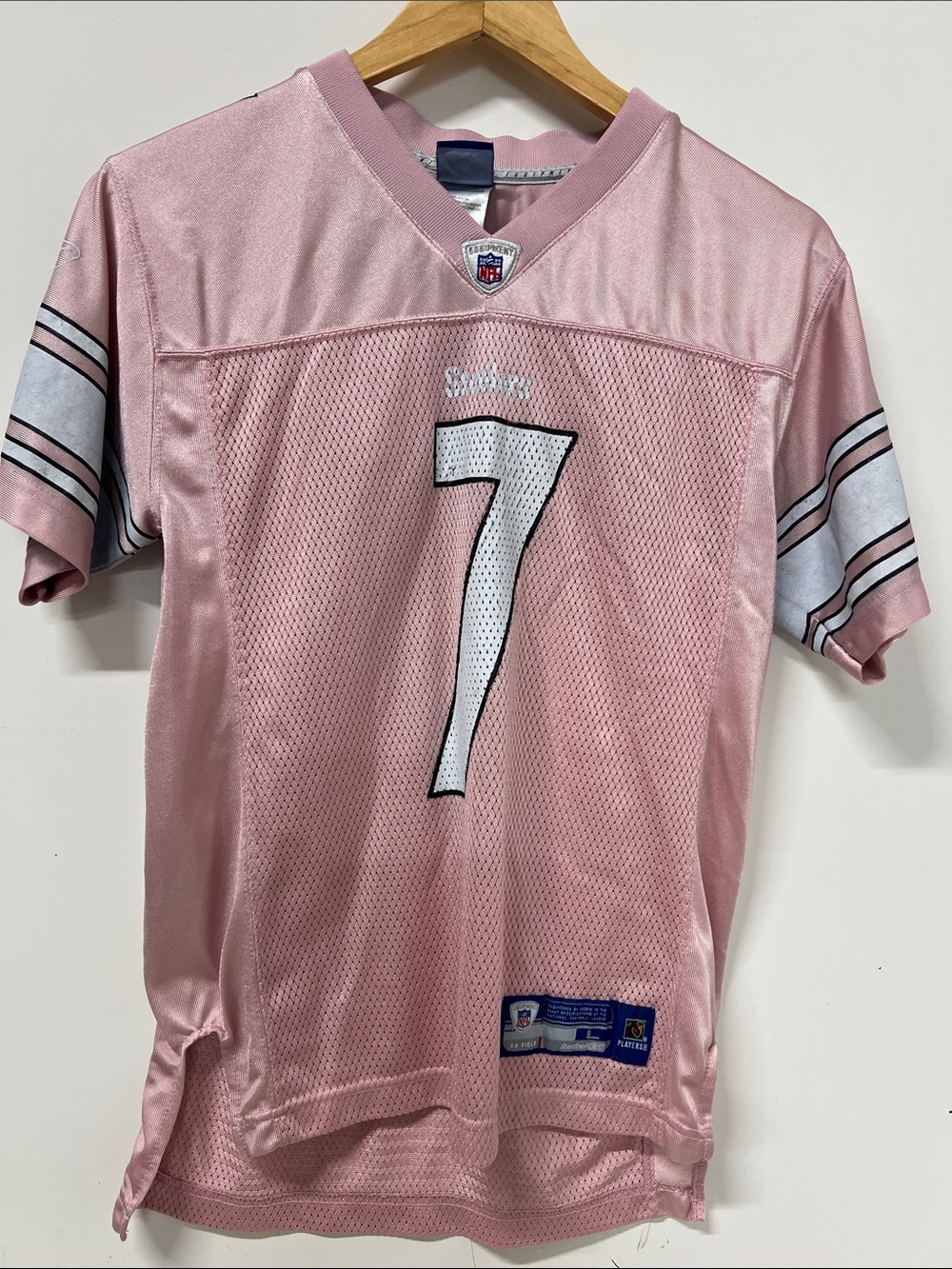 Women's NFL Reebok Pittsburgh Steelers Jersey, Pink,  Large (14) Roethlisberger
